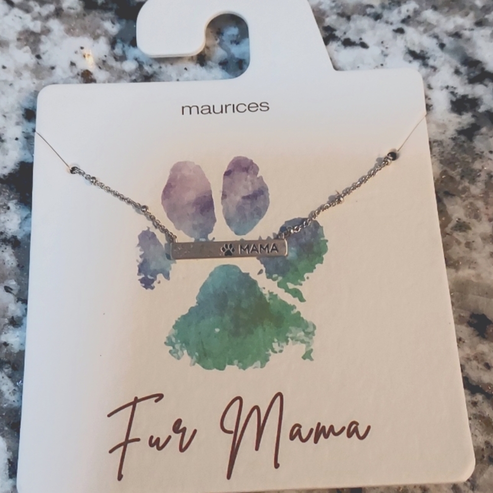 Fur Mama necklace silver. Never worn.